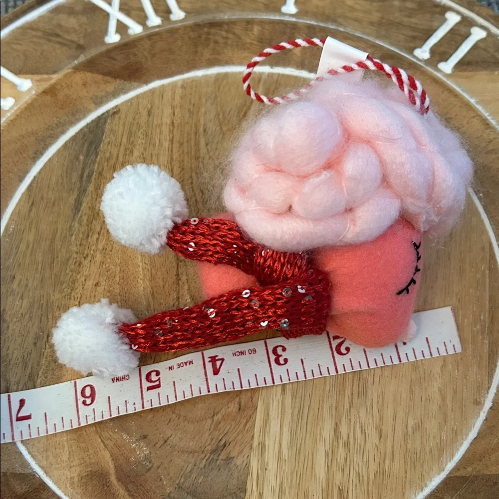 🟣 4/$15 Target Pink poodle Christmas tree ornament NEW fluffy fun decor